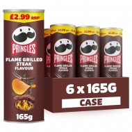 Pringles Flame Grilled Steak Sharing Crisps 6 X 165g Pmp £2.99